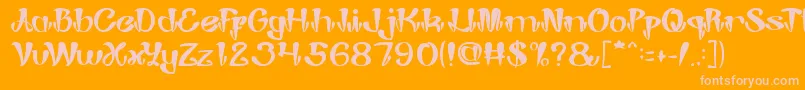 JokerShoes Font – Pink Fonts on Orange Background