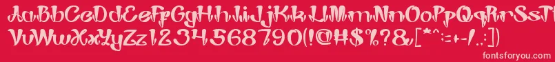 JokerShoes Font – Pink Fonts on Red Background