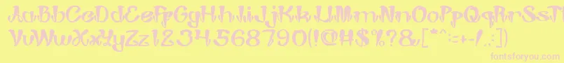 JokerShoes-fontti – vaaleanpunaiset fontit keltaisella taustalla