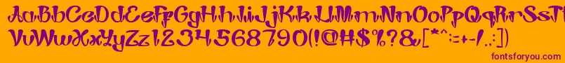 フォントJokerShoes – オレンジの背景に紫のフォント