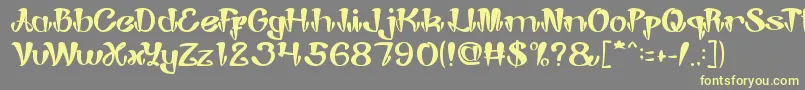 JokerShoes Font – Yellow Fonts on Gray Background