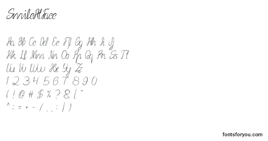 Czcionka SmileAtFace – alfabet, cyfry, specjalne znaki