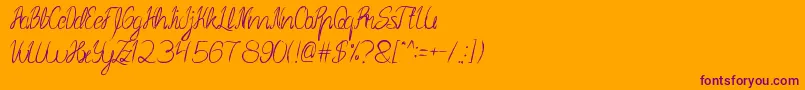 SmileAtFace Font – Purple Fonts on Orange Background