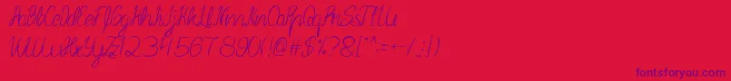 SmileAtFace Font – Purple Fonts on Red Background