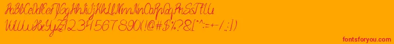 SmileAtFace-Schriftart – Rote Schriften auf orangefarbenem Hintergrund