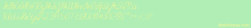 SmileAtFace Font – Yellow Fonts on Green Background