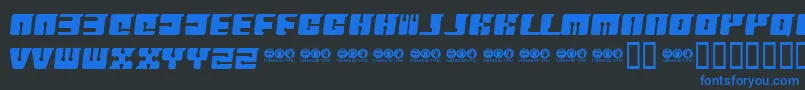 フォントFlopp – 黒い背景に青い文字
