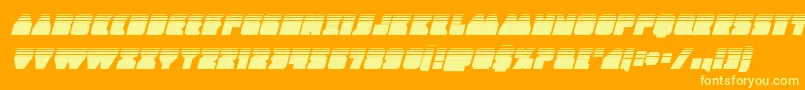 Contourofdutyhalfital-Schriftart – Gelbe Schriften auf orangefarbenem Hintergrund