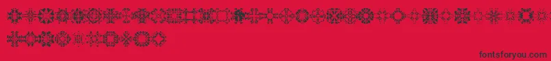 Abracadabra1-Schriftart – Schwarze Schriften auf rotem Hintergrund