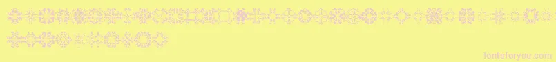 Abracadabra1-fontti – vaaleanpunaiset fontit keltaisella taustalla