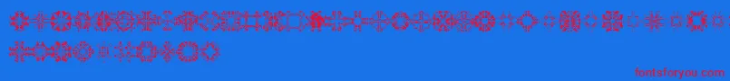 Czcionka Abracadabra1 – czerwone czcionki na niebieskim tle