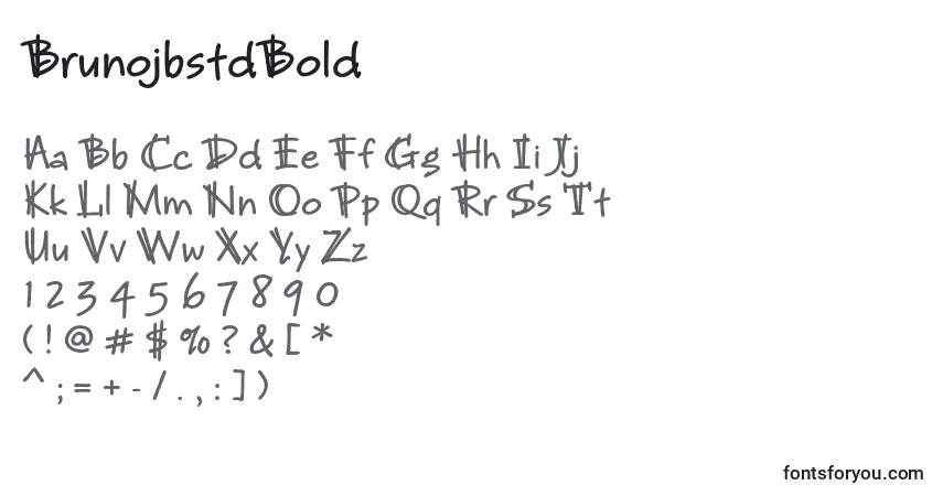 Шрифт BrunojbstdBold – алфавит, цифры, специальные символы