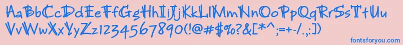 Police BrunojbstdBold – polices bleues sur fond rose