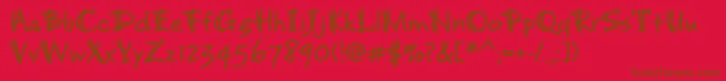 BrunojbstdBold Font – Brown Fonts on Red Background