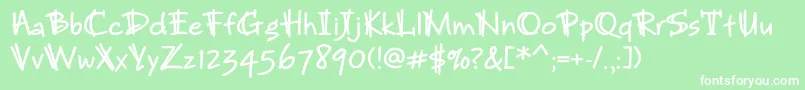 フォントBrunojbstdBold – 緑の背景に白い文字
