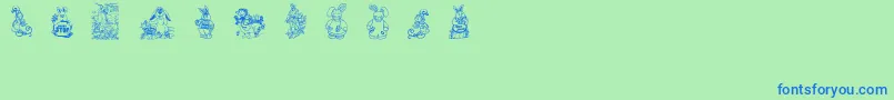 Babysbreatheaster Font – Blue Fonts on Green Background