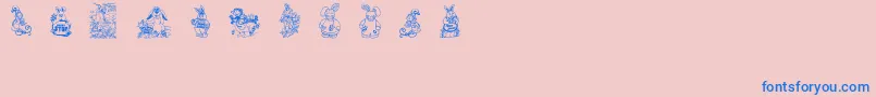 フォントBabysbreatheaster – ピンクの背景に青い文字