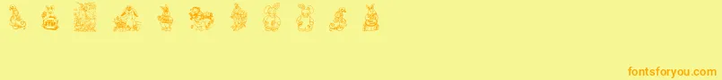 Babysbreatheaster-Schriftart – Orangefarbene Schriften auf gelbem Hintergrund