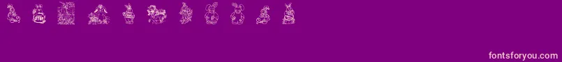 Fonte Babysbreatheaster – fontes rosa em um fundo violeta
