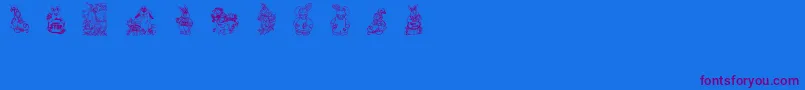Шрифт Babysbreatheaster – фиолетовые шрифты на синем фоне
