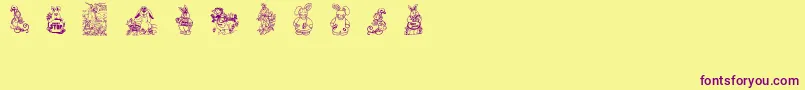 Fonte Babysbreatheaster – fontes roxas em um fundo amarelo