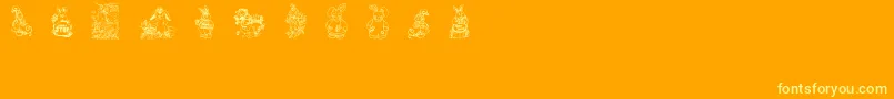 フォントBabysbreatheaster – オレンジの背景に黄色の文字