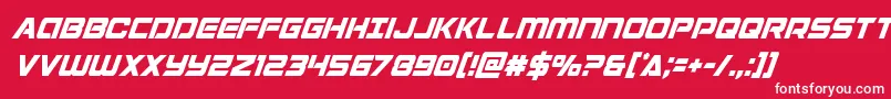 フォントStardustercondital – 赤い背景に白い文字