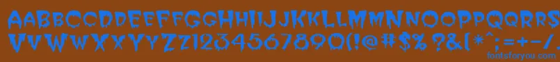 BugabooSsi Font – Blue Fonts on Brown Background