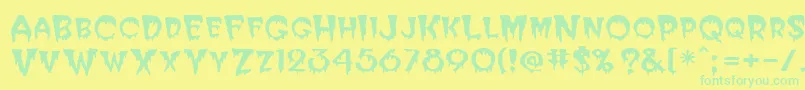 BugabooSsi Font – Green Fonts on Yellow Background