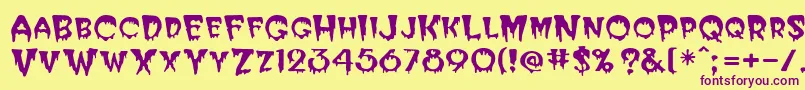 BugabooSsi Font – Purple Fonts on Yellow Background