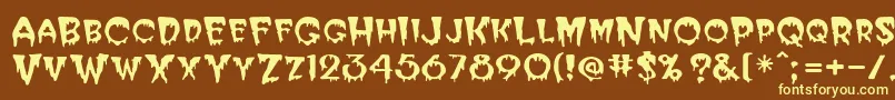 BugabooSsi Font – Yellow Fonts on Brown Background