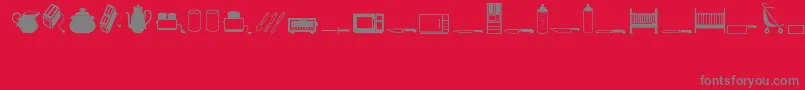 フォントHousehold – 赤い背景に灰色の文字