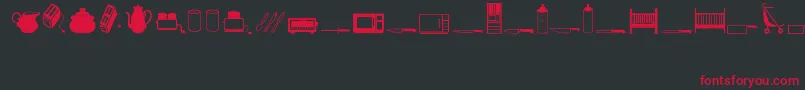 Household Font – Red Fonts on Black Background
