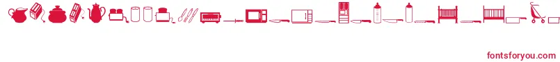 フォントHousehold – 白い背景に赤い文字