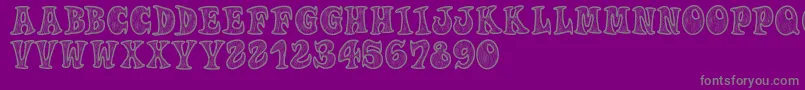 Woodys Font – Gray Fonts on Purple Background