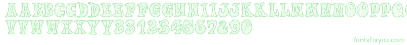 Woodys-Schriftart – Grüne Schriften auf weißem Hintergrund