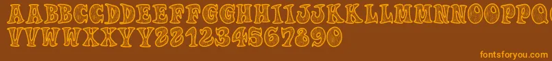 More about Woodys Font Woodys Font – Orange Fonts on Brown Background
