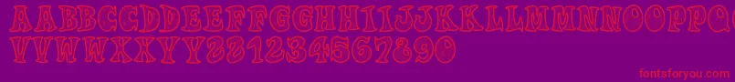 Woodys Font – Red Fonts on Purple Background