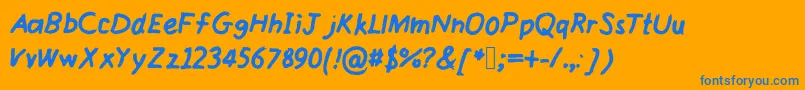 SloppydragonVl Font – Blue Fonts on Orange Background