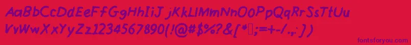 SloppydragonVl Font – Purple Fonts on Red Background