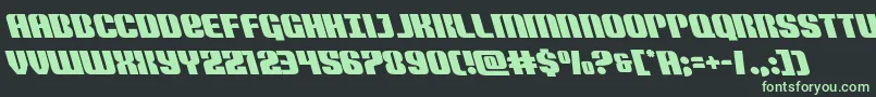 フォントNightwraithleft – 黒い背景に緑の文字