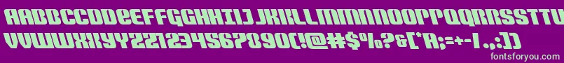Nightwraithleft-Schriftart – Grüne Schriften auf violettem Hintergrund