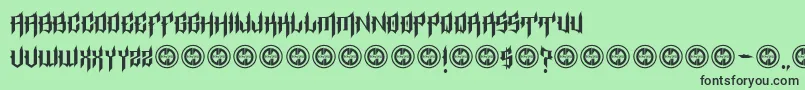 Czcionka EpitaphRegular – czarne czcionki na zielonym tle