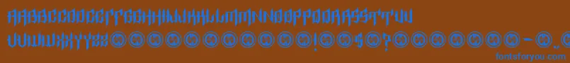 EpitaphRegular Font – Blue Fonts on Brown Background