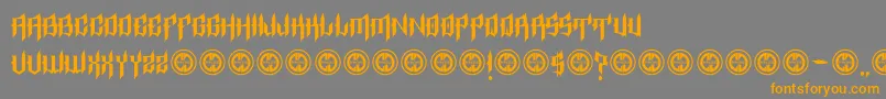 フォントEpitaphRegular – オレンジの文字は灰色の背景にあります。