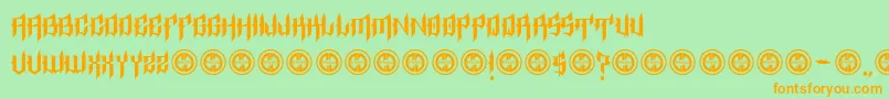 Шрифт EpitaphRegular – оранжевые шрифты на зелёном фоне