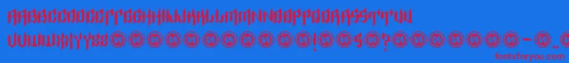 EpitaphRegular Font – Red Fonts on Blue Background