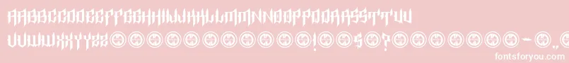 Fonte EpitaphRegular – fontes brancas em um fundo rosa