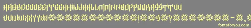 Czcionka EpitaphRegular – żółte czcionki na szarym tle