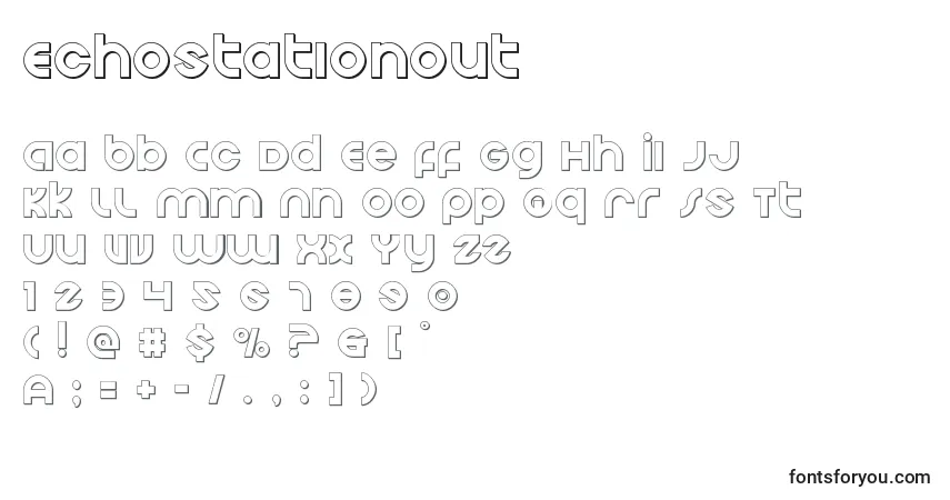 A fonte Echostationout – alfabeto, números, caracteres especiais